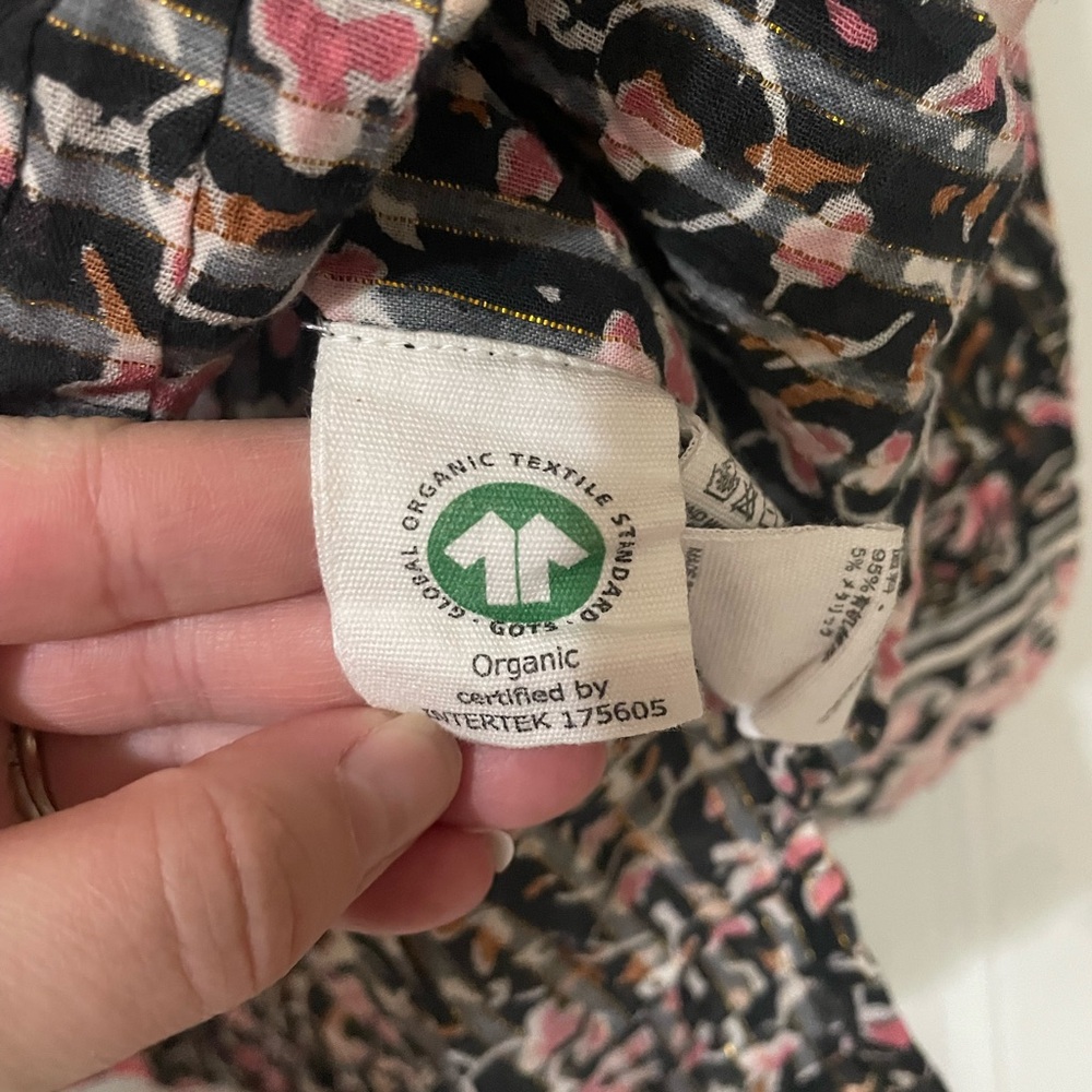 Cleobella Brynlee Floral Peasant Blouse Large Organic Cotton Cottagecore Fairy - Picture 4 of 9